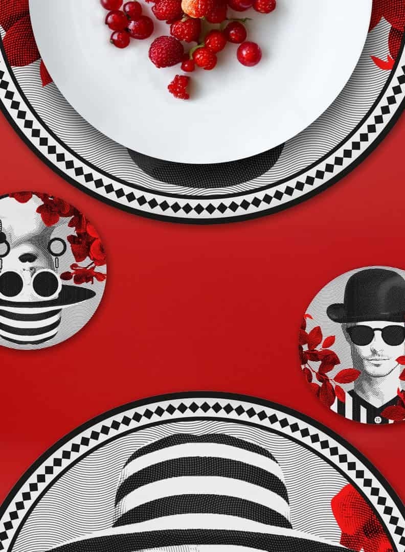 Baci milano Set of 6 melamine COASTER MR. BLACK diam. 10 cm - Image 2