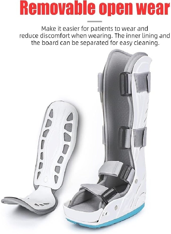 أحذية مشي طبية قابلة للنفخ عالية الجودة، أحذية تقويم العظام الطويلة، أحذية الكسور، أحذية مشي خفيفة للغاية، مناسبة للكاحلين الملتوية أو كسور القدم أو التهاب وتر أخيل - Image 5