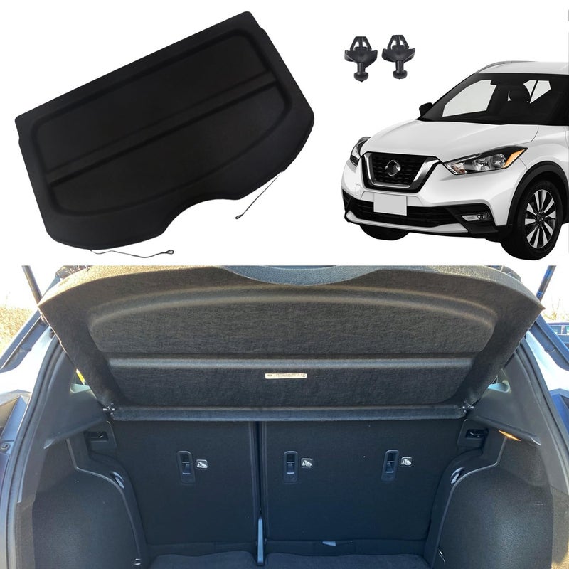 Liizoo Cargo Cover Fits for 2024 Nissan Kicks 2017 2018 2019 2020 2021 2022 2023 Trunk Shielding Shade Accessories Black fits for 2025 Nissan Kicks Play not for 2025 Nissan Kicks