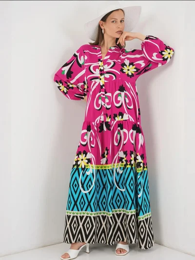 BIG DART BDART Patterned V-Neck Maxi Dress