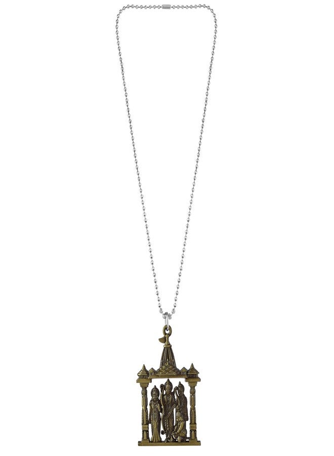 morir Anitque Gold Brass Hindu God Rama Laxman Seeta and Hanuman, Ram Darbar Locket Pendant With Chain Jewellery - Image 5