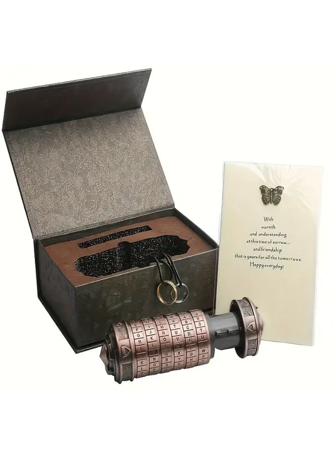 Plain Packaging Da Vinci Code Mini Cryptex Hidden Compartment Locking Puzzle Box Metal Secret Gift - Image 5