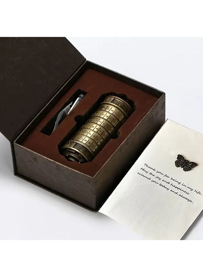 Plain Packaging Da Vinci Code Mini Cryptex Hidden Compartment Locking Puzzle Box Metal Secret Gift - Image 3