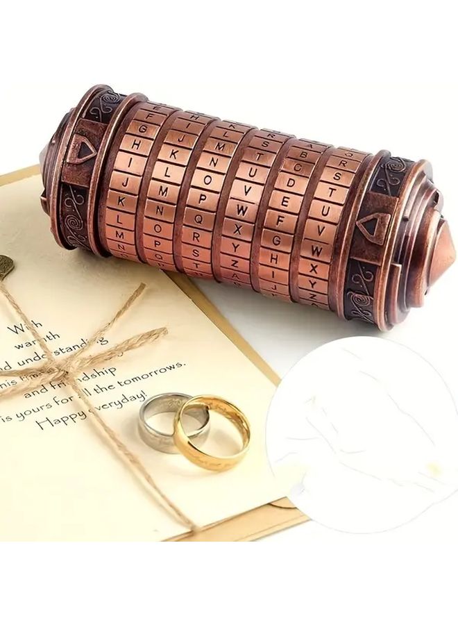 Plain Packaging Da Vinci Code Mini Cryptex Hidden Compartment Locking Puzzle Box Metal Secret Gift - Image 2