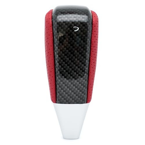 SHIFTIN Leather and Wood Gear Shift Knob for Toyota Land Cruiser 4Runner Sequoia Tundra and Lexus (Red Leather/Carbon Fiber Pattern) - Image 4