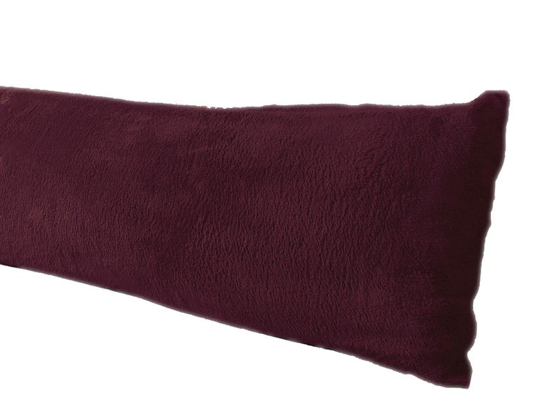 AUCOCU Extra Soft Body Pillow Cover, Sherpa/Microplush Material, 20x54 Inches, Zipper Closure (Wine) - Image 1