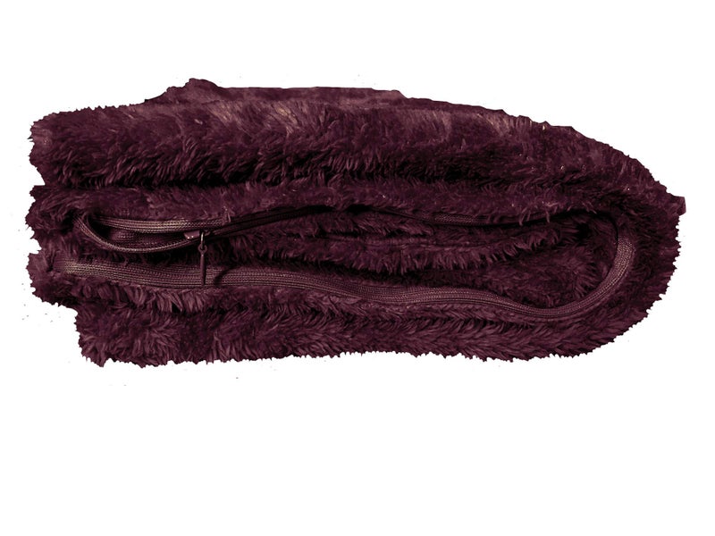 AUCOCU Extra Soft Body Pillow Cover, Sherpa/Microplush Material, 20x54 Inches, Zipper Closure (Wine) - Image 2