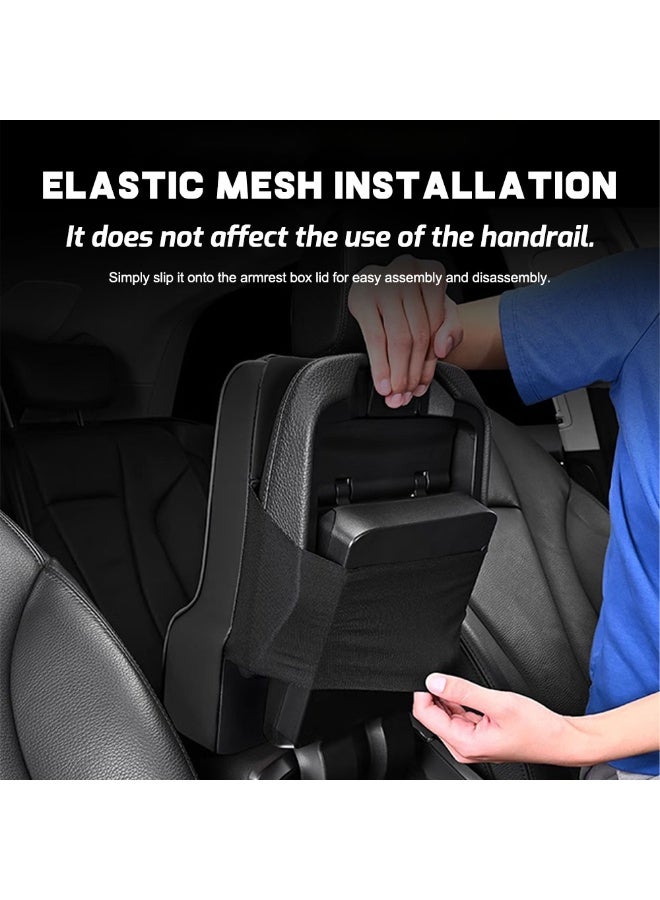 ايتي لايف مسند ذراع وحدة التحكم المركزية للسيارة - غطاء وحدة التحكم المركزية للسيارة من إسفنج الذاكرة، وسادة مسند ذراع سميكة للغاية مع علبة مناديل، أسود - Image 5