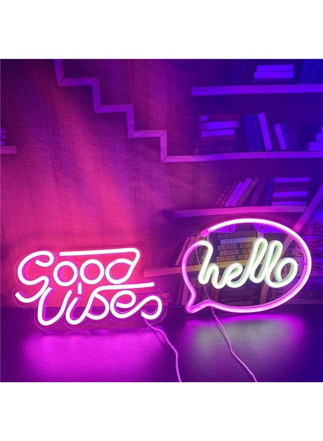 Bukela Hello Neon Sign with USB or Battery Powered for Kids Room Bedroom Bar Restaurant Game Room Birthday Party Favor LED Art Deco Light - Image 5