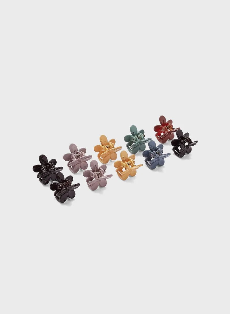 Ginger 10 Pack Mini Floral Hair Claw Clip
