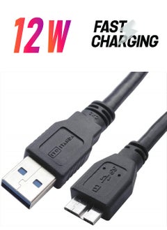 USB 3.0 Micro Cable, ITANDA 2-Pack 3.3ft USB 3.0 A to Micro B Cable Charger Compatible with Samsung Galaxy S5, Note 3, Note Pro 12.2, WD Western Digital My Passport and Elements Hard Drives