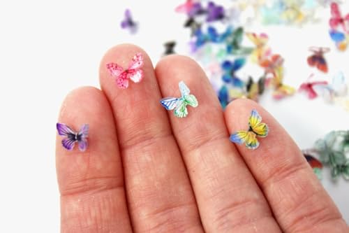 Peachcor Micro Resin Butterflies Dollhouse Miniature Tiny Butterflies Terrarium Fairy Garden Dollhouse Mini Micro Landscaping Decoration 30 PCS - Image 5