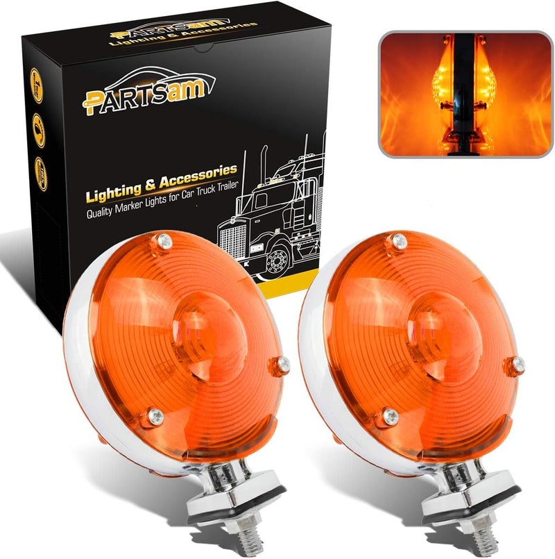 Partsam 4" Double Face Amber Stop Turn Tail Light - Image 1