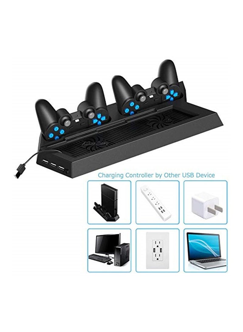4 in 1 stand for PlayStation 4 / PS4 Vertical Stand Cooling Fan with Dualshock Controller Charging Station and USB HUB Charger Ports - Image 5