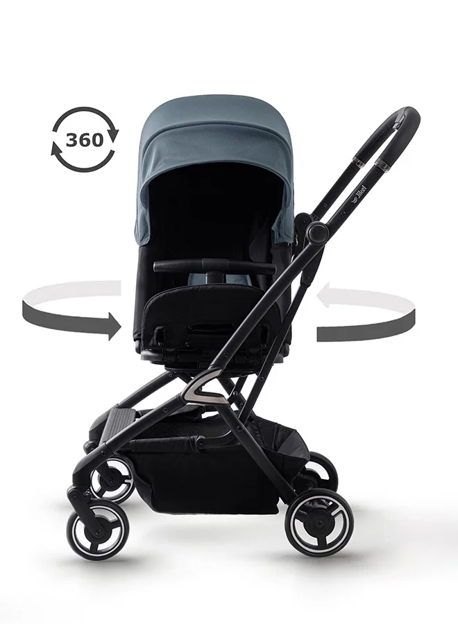 Jikel Life Stroller Rotating 360 Seat Reversible, Compact, Large Shopping Basket, Adjustable Footrest