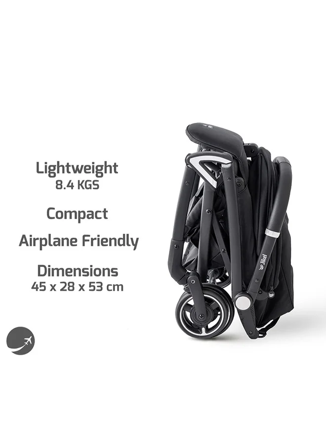Jikel Life Stroller Rotating 360 Seat Reversible, Compact, Large Shopping Basket, Adjustable Footrest