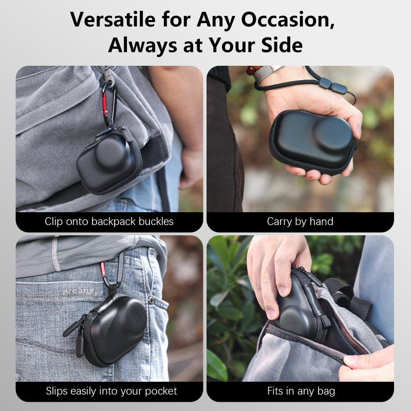 AMAZEAR Carry Case for DJI OSMO Action 6 Accessories, Action6 Portable and Compact Travel Bag Hard Leather Case with Soft Inner for Protection, Organization, and Storage, Black - Image 5