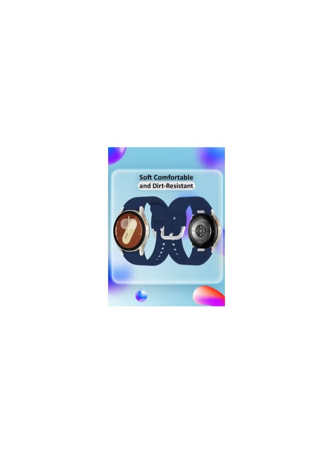 CATANES for Galaxy Watch 7 Strap 40mm 44mm,for Samsung Galaxy Watch FE Band 20mm Soft Silicone Sport Strap Women Men,No Gap Bracelet Wristbands Dark Blue - Image 1