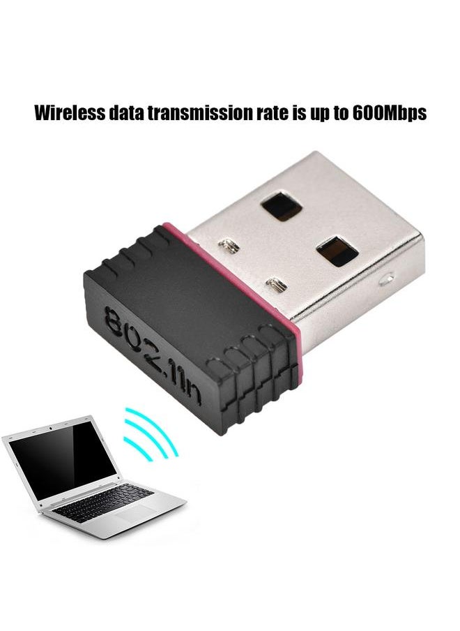 Thoraya - Mini USB Wireless Adapter Network Card USB 2.0 Wifi Dongle 2.4HHz 600Mbps for WIN/MAC - Image 1