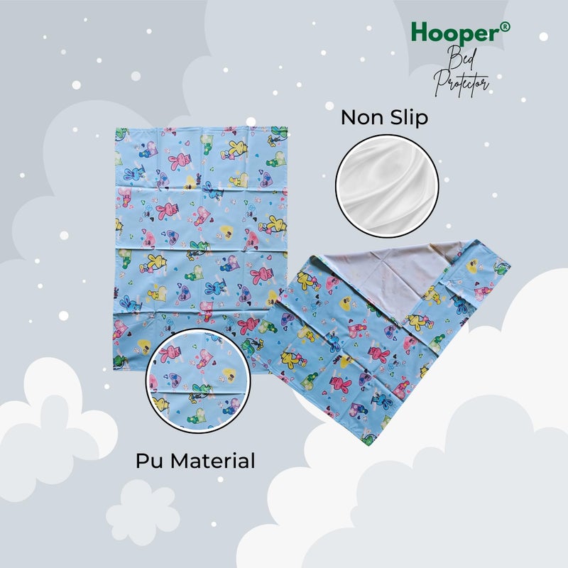 Hooper Plastic Baby Bed-Sheet | Wetting Protector Sheet | Mattress Sheet for Baby | Toddler Bed-Sheet | Thin, Printed Tiny Animal Pattern, Washable, Protects from Wetness (Multicolor Small) - Image 4