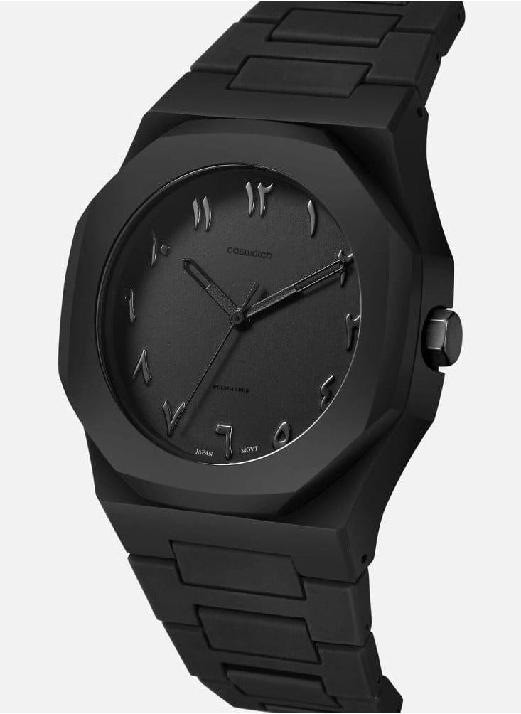 Generic - Black Carbon Watch with Arabic Numerals - Image 1