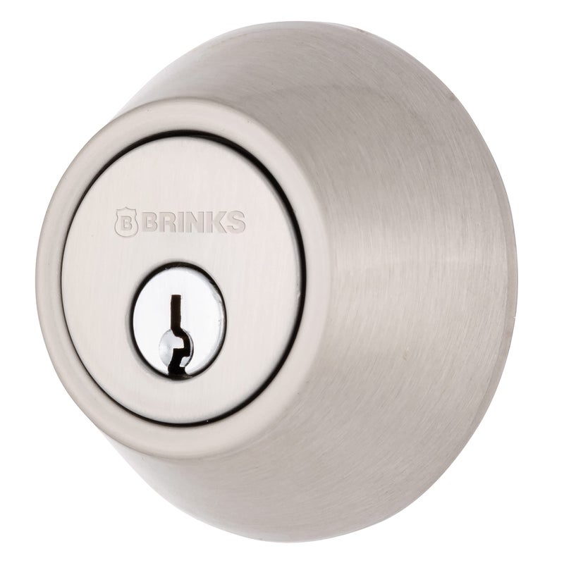 BRINKS Transitional Single Cylinder Deadbolt Lock Door Lock Built for Residential Protection ANSI Grade 2 Security Satin Nickel