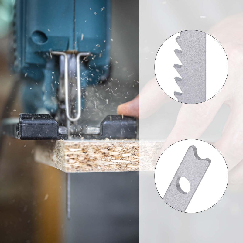 EupHHonycs 14PCS Universal Jig Saw Blade Set for Wood U-Shank Jig Saw Blade Set Assortment for Wood Plastic and Metal Cutting Jigsaw Blades Fit Vast Majority U Shank Jigsaws, 6T 8T 10T 14T 18T 24T 32T - Image 4