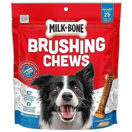 Milk-Bone Original Brushing Chews, 25 Small/Medium Daily Dental Dog Treats Scrubbing Action Helps Clean Teeth - Image 5
