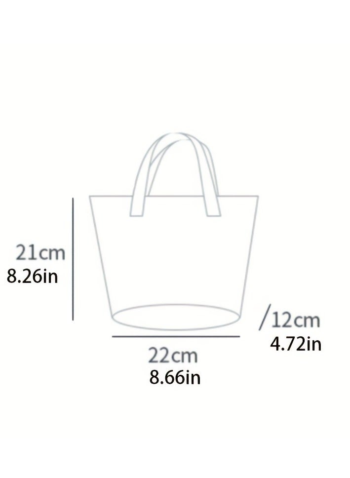 Japanese Style Bento Bag With Cartoon Pattern, Canvas Bucket Bag, Thick Lunch Box Bag For Office & School  - Image 5