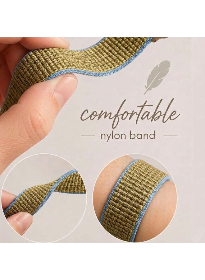 CATANES Breathable Nylon Sport Loop Band Compatible with Apple Watch 44mm 45mm 46mm 49mm for Women Men, iWatch Wrist Straps for Ultra 3 2, Se, Series 11 10 9 8 7 - khaki green - Image 4