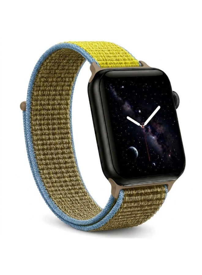CATANES Breathable Nylon Sport Loop Band Compatible with Apple Watch 44mm 45mm 46mm 49mm for Women Men, iWatch Wrist Straps for Ultra 3 2, Se, Series 11 10 9 8 7 - khaki green - Image 1