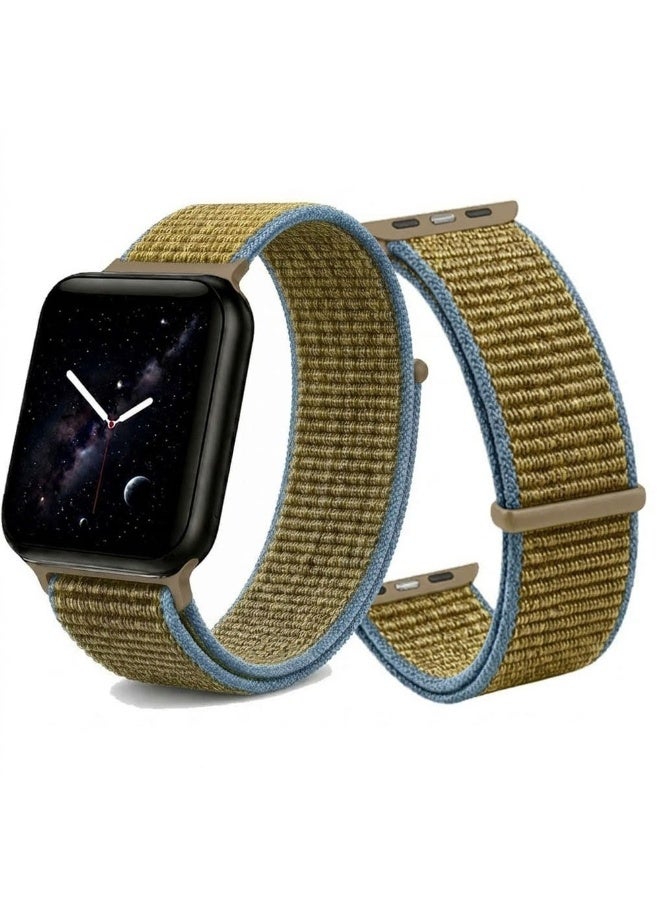 CATANES Breathable Nylon Sport Loop Band Compatible with Apple Watch 44mm 45mm 46mm 49mm for Women Men, iWatch Wrist Straps for Ultra 3 2, Se, Series 11 10 9 8 7 - khaki green - Image 2