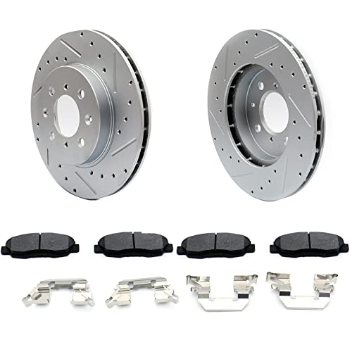 FKG Front Brake Pad and Rotor Kit fit for 2001-2005 Honda Civic Coupe, 1997-2005 Acura EL, 1996-2000 Honda Civic Coupe (EX Models), 1997-2000 Honda Civic Sedan (EX Models) - Image 1