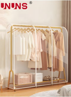 UNUNS Hanging Garment Bags,Extra Large Clear Garment Rack Cover,Dustproof Waterproof Storage Bag For Wardrobe With Full Zipper,120x50x150cm  - Image 1