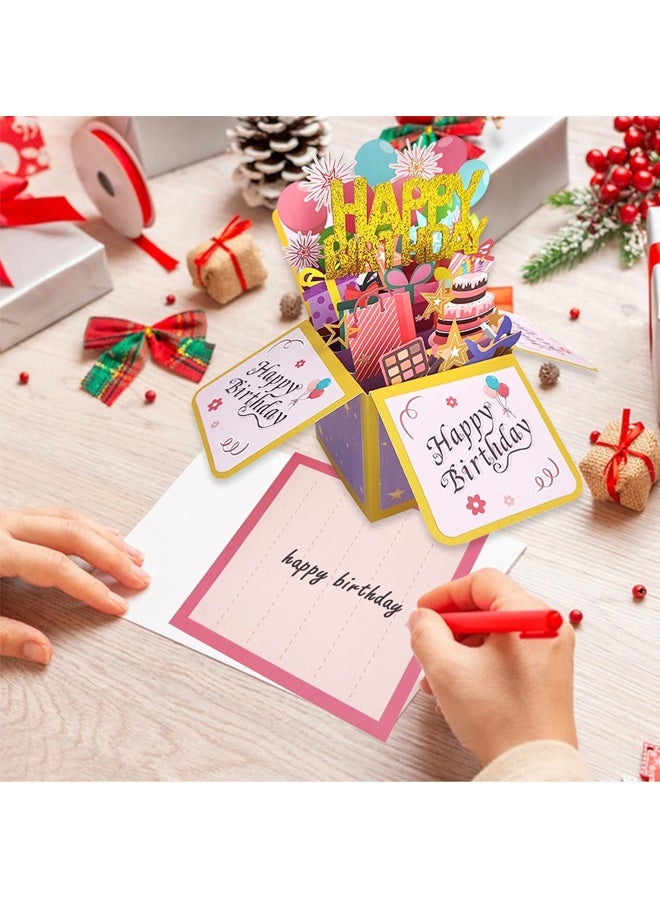 Funny Happy Birthday Pop Up Card, Sweet 3D Birthday Gift Box for Adults and Kids with Envelopes, Unique Handmade Foldable Celebration Cards - Image 4