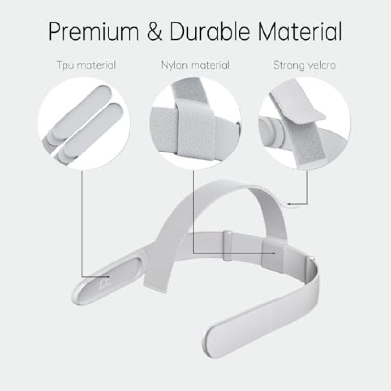Adjustable Vr Head Strap, White Breathable Pressure-relief Design - Customized Secure Fit Replacement Head Strap For Extended Vr Gaming, Movie Sessions And Meta Quest 2 Users - Image 4
