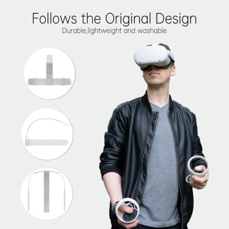 Adjustable Vr Head Strap, White Breathable Pressure-relief Design - Customized Secure Fit Replacement Head Strap For Extended Vr Gaming, Movie Sessions And Meta Quest 2 Users - Image 2