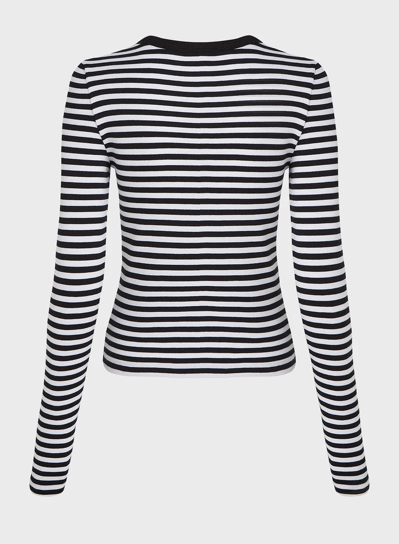 كالفن كلاين جينز Woven Label Rib Long Sleeve