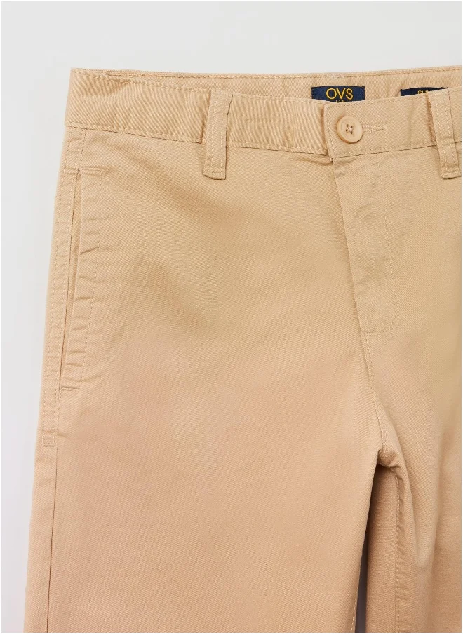Ovs OVS Solid Colour Chino Bermuda Shorts In Twill