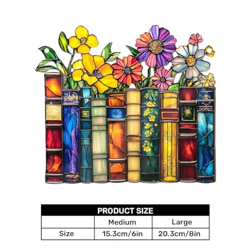 Jesuspirit - Window Hanging Suncatcher – Crystal Clear Acrylic & Wood Sun Catcher for Home Decor, for Women (Vintage Flower Book, 6 Inches) - Image 5