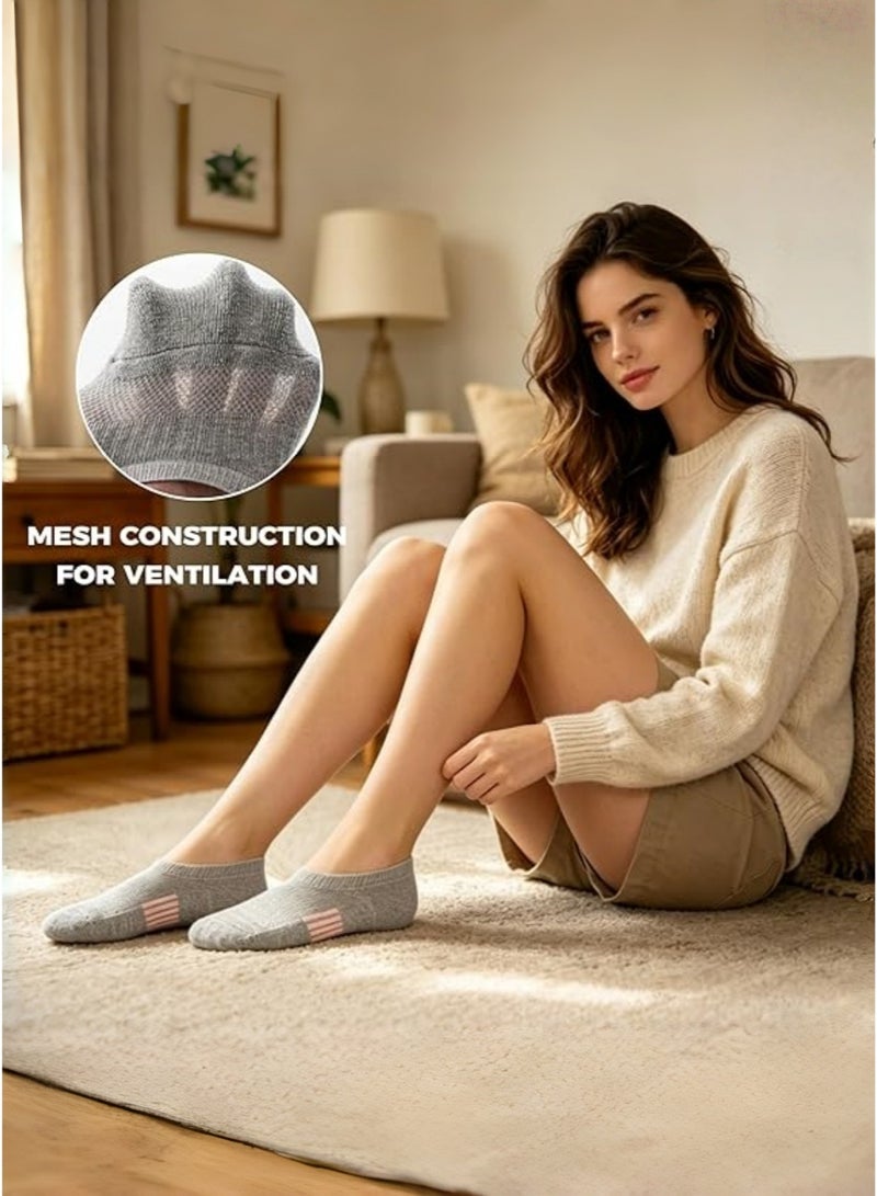JoyousSto 6 Pairs Womens Cushioned Athletic No Show Ankle Socks with Tab, Low Cut Running Footies - Image 3