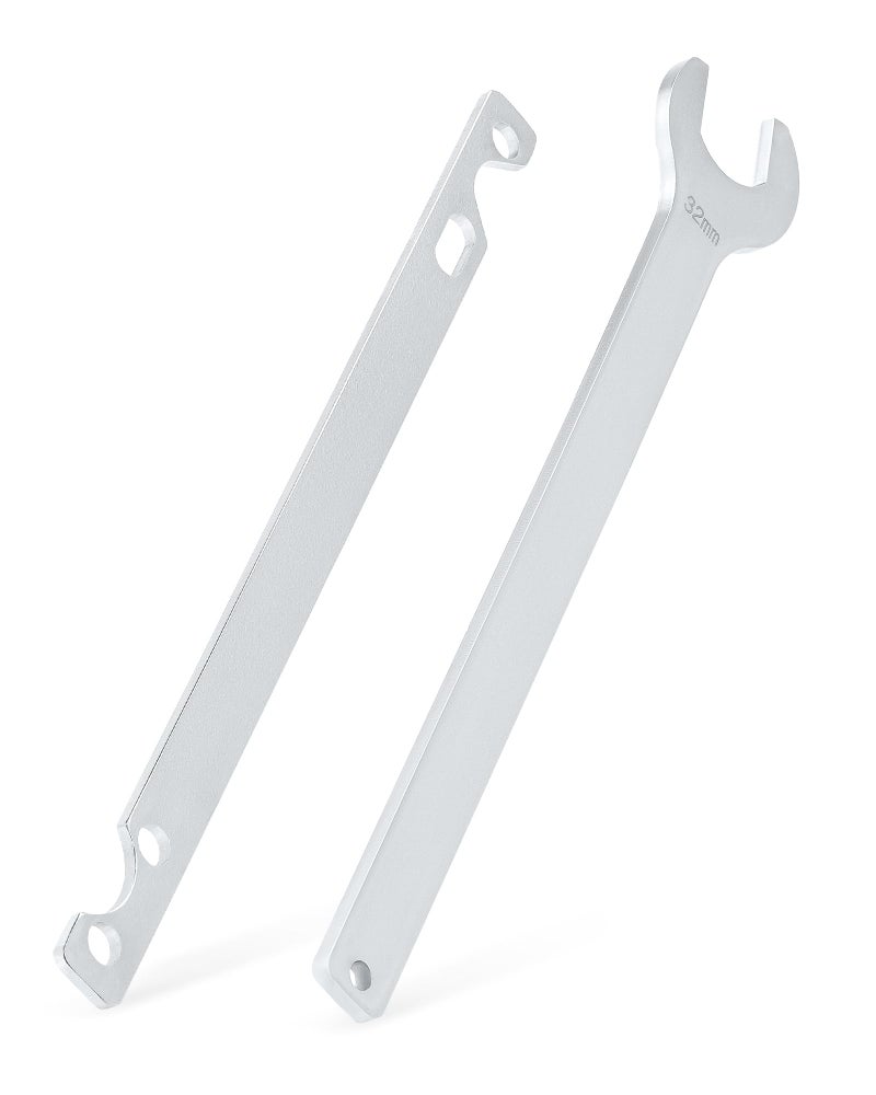 Orion Motor Tech Fan Clutch Wrench Set with 32mm Nut and Water Pump Pulley Holder for BMW E34 E36 E39 E46 E90, 2pc, Silver - Image 1