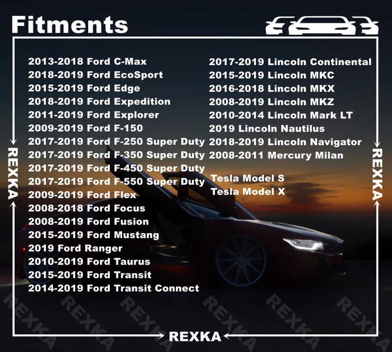 Rexka 10pcs Door Trim Panel Retainer Clip for Ford W713297-S300 C-Max Edge Escape Explorer F-150 Mustang Focus Flex Fusion Taurus Lincoln MKC MKX MKZ - Image 3