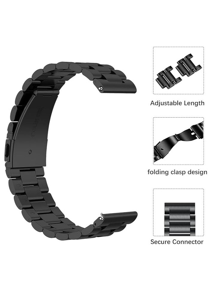 Generic - Strap for Xiaomi Redmi Watch 5 Active, [Stainless Steel Replacement Bracelet] [Wear-Resistant] [Corrosion Resistance], Band for Xiaomi Redmi Watch 5 Active - Black - Image 1
