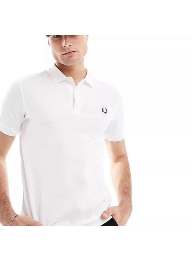 فريد بيري بولر رجالي موديل ضيق (Slim Fit) - قميص بولو بكمام قصير للعمل والاسترخاء - Image 1