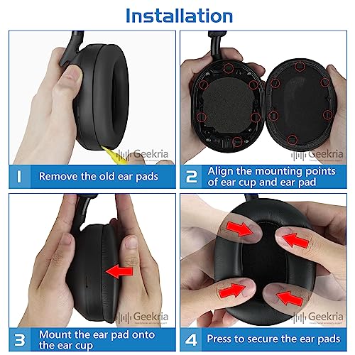 Geekria Sport Cooling-Gel Replacement Ear Pads for Sony WH1000XM5, WH-1000XM5 Headphones Ear Cushions, Repair Parts (Black) - Image 5