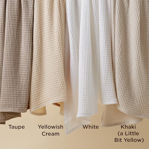 Bedsure Gentlesoft 100% Cotton Blanket Twin XL Size for College Dorm - Breathable and Soft, Waffle Weave Twin Blanket for Summer, Dorm Room Essentials, Yellowish Cream, 66x90 inches - Image 5