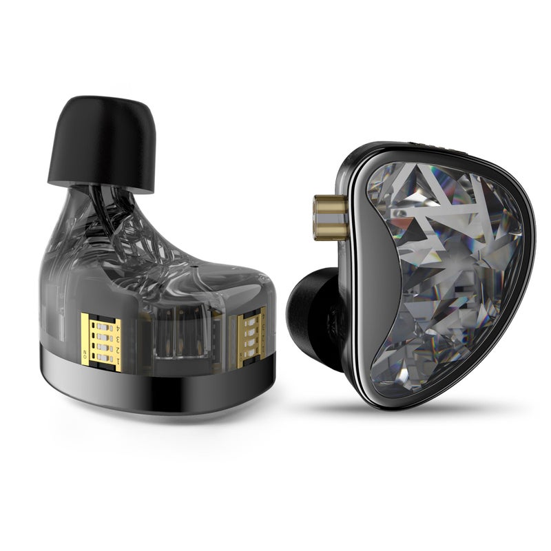 KZ AS24 in-Ear Monitor Headphone 24BA Drivers High-Performance IEM Earphones with 8 Tuning Switches, Noise Isolation Wired Earbuds for Musicians (Tuning Version,Black,no mic) - Image 1