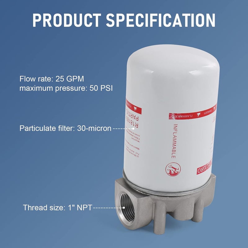 DICMIC High Flow Fuel Filter - 1” NPT 30 Micron - Image 2