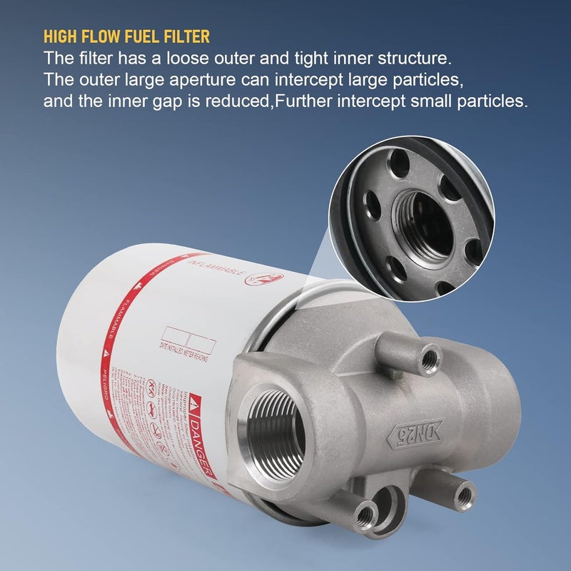 DICMIC High Flow Fuel Filter - 1” NPT 30 Micron - Image 4